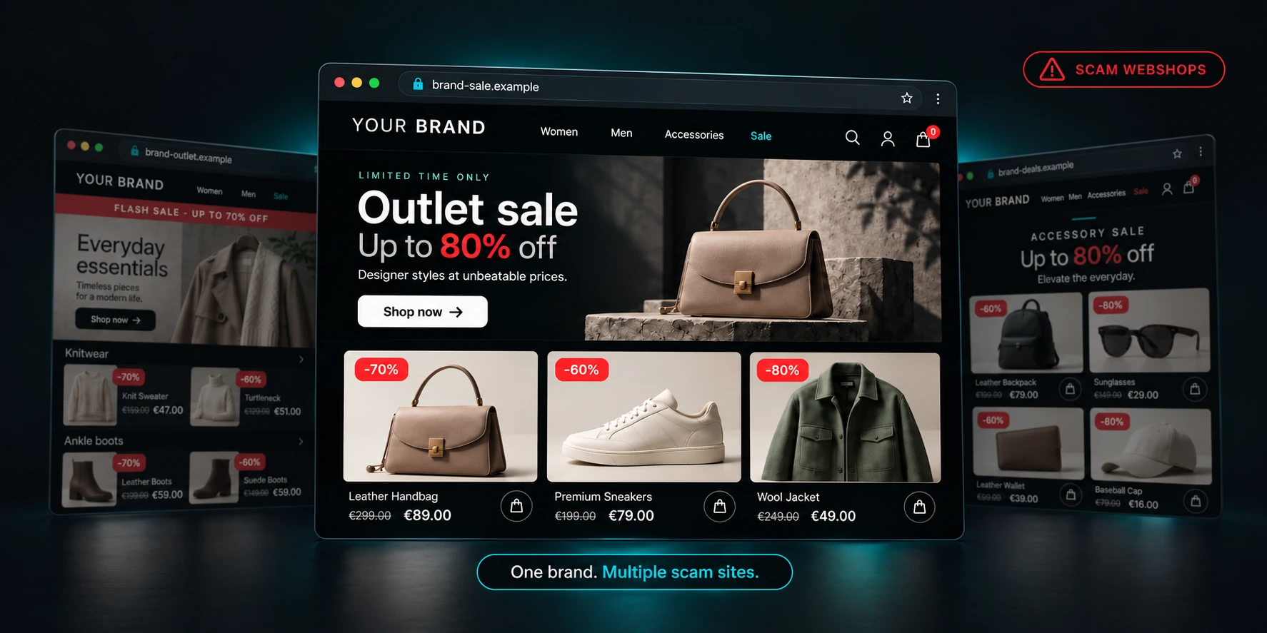 Example of a fake webshop impersonating a brand